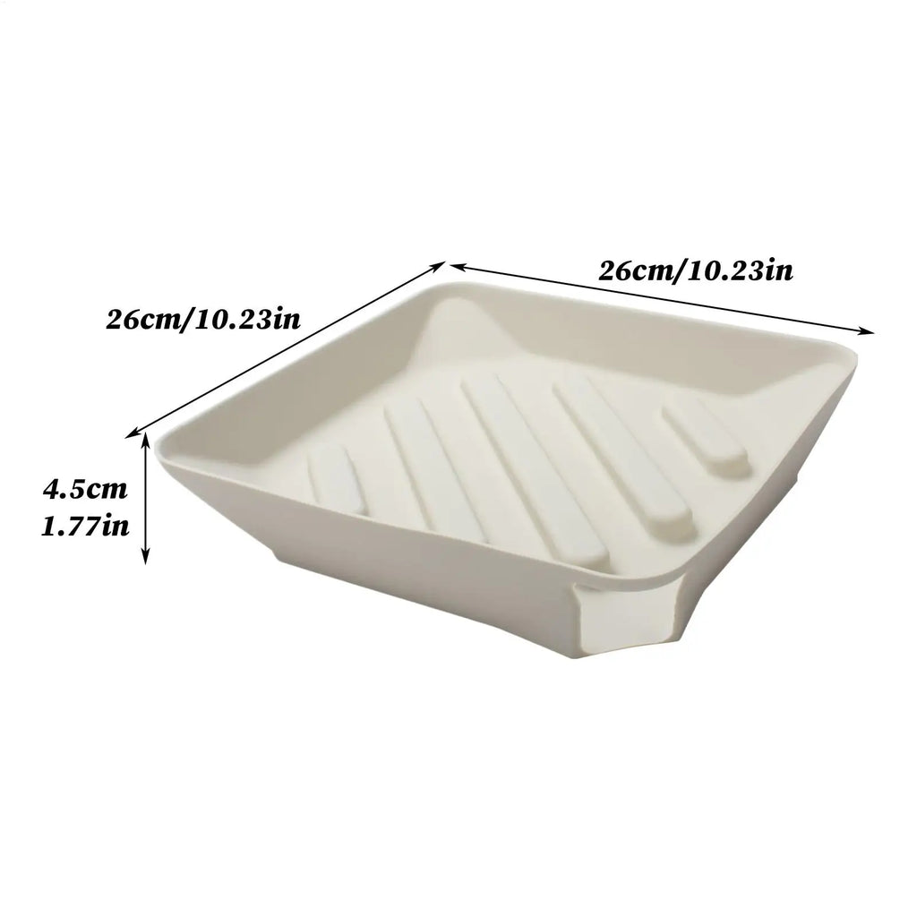 Dish Drying Mat Silicone Storage Organizer Non-Slip Drain Pad With Spout For Counter Bathroom Sink Side Utility Room Apartment Qme