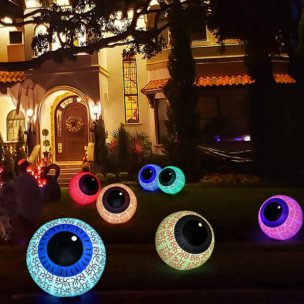 Christmas inflatable outdoor courtyard shopping mall decoration, luminous horror 16/24-inch big eye ball prop, waterproof Qme