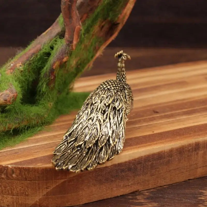 Peacock Ornament Home Decor Statue Figure Brass Chinese Handicraft Qme