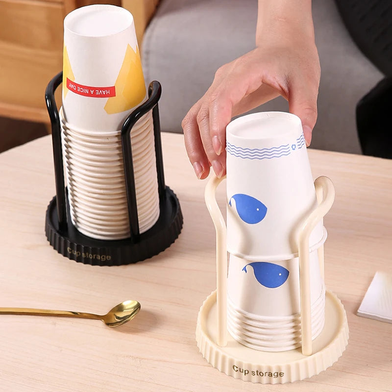 Kitchen Paper Cup Holder Disposables Cups Picker Multifunctional Desktop Cup Storage Rack Household Coffee Cup Holder for Home Qme