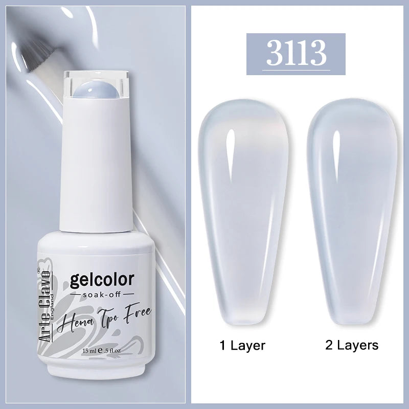 Arte Clavo Jelly Transparent Gel Nail Polish Summer Nude Pink Semi