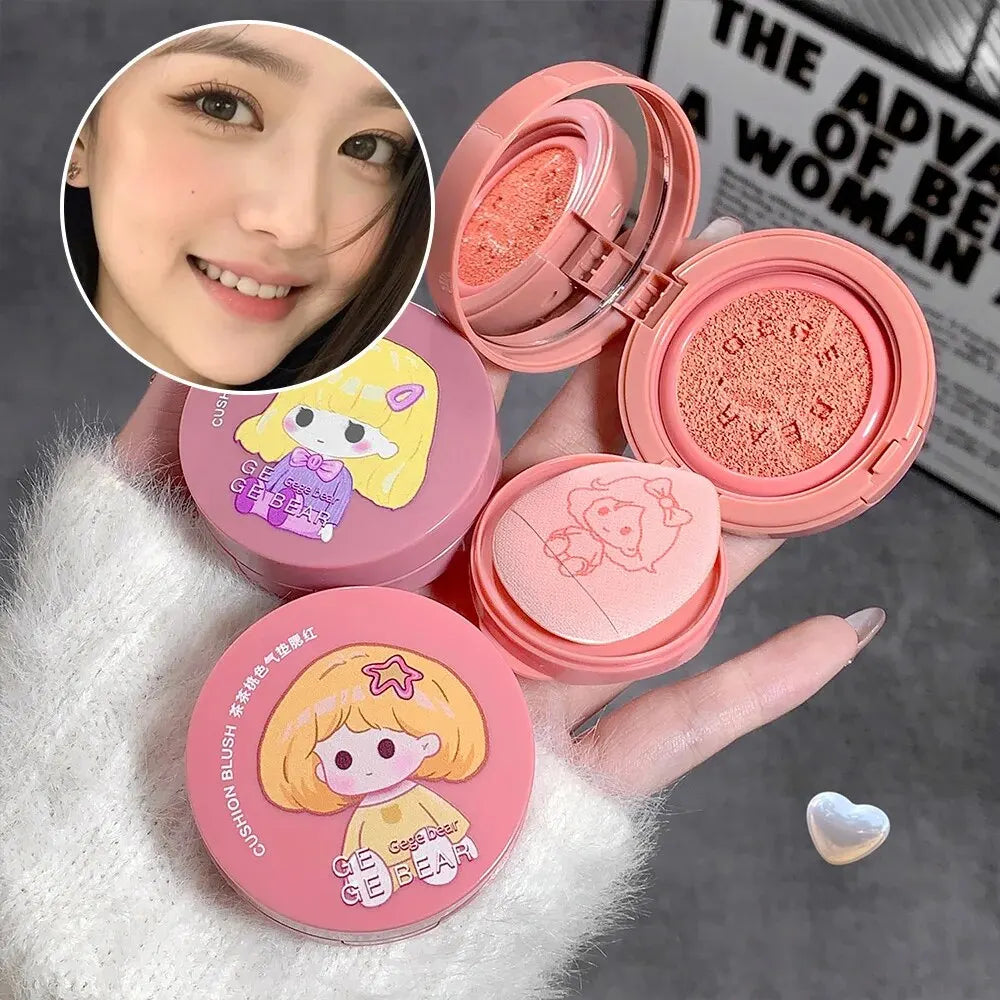 Cushion Blush Blendable Shade Powder Puff Whitening Without Sticking Qme
