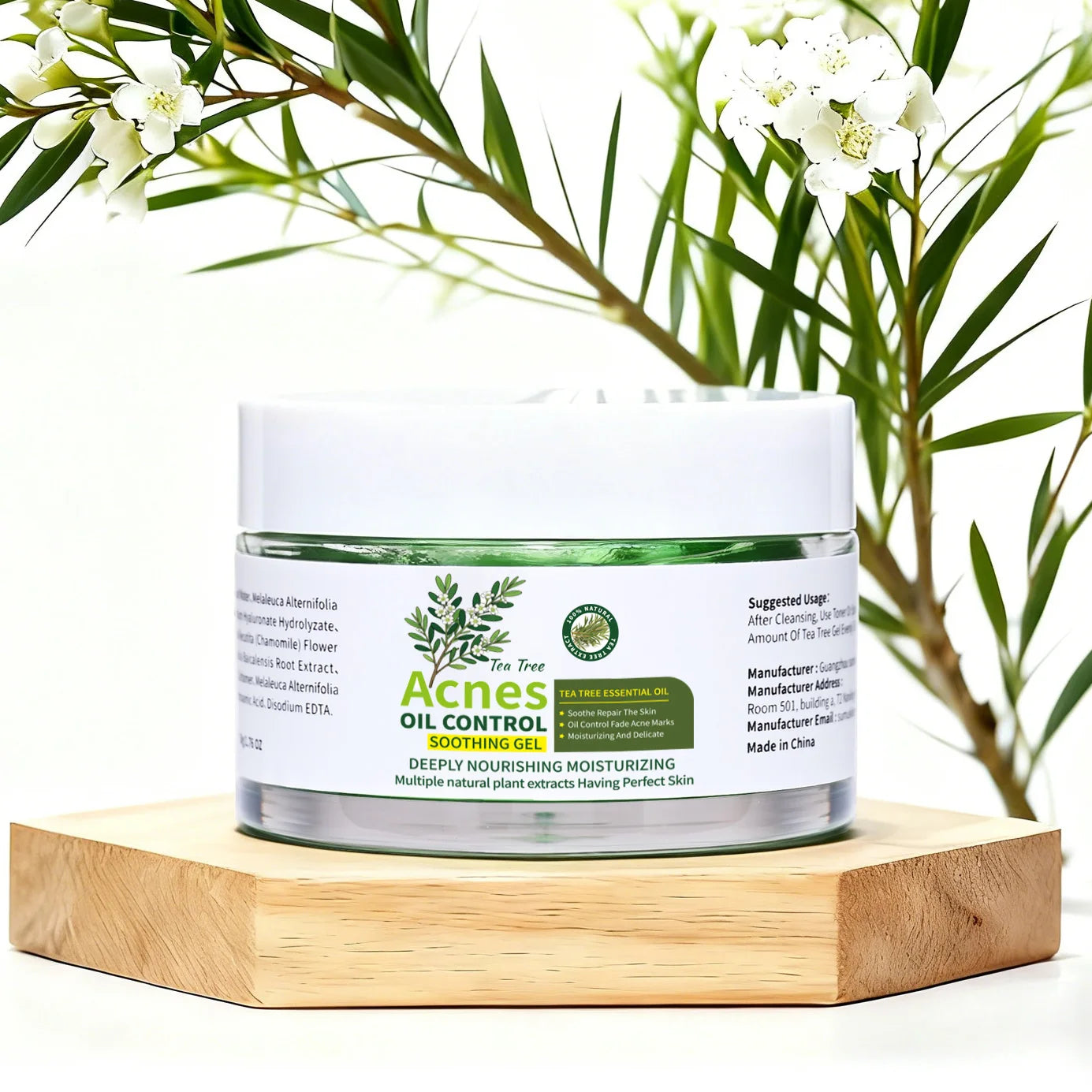 Organic Tea Tree Facial Acne Relieving Gel Has Function Whitening Qme