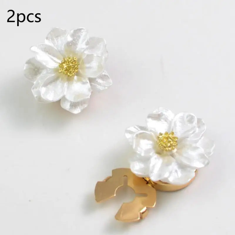 2PCS Rhinestone Flower Cufflinks For Women Suit Shirt Buttons Covers Fashion Jewelry Accessories Decoration Gifts Qme style 8