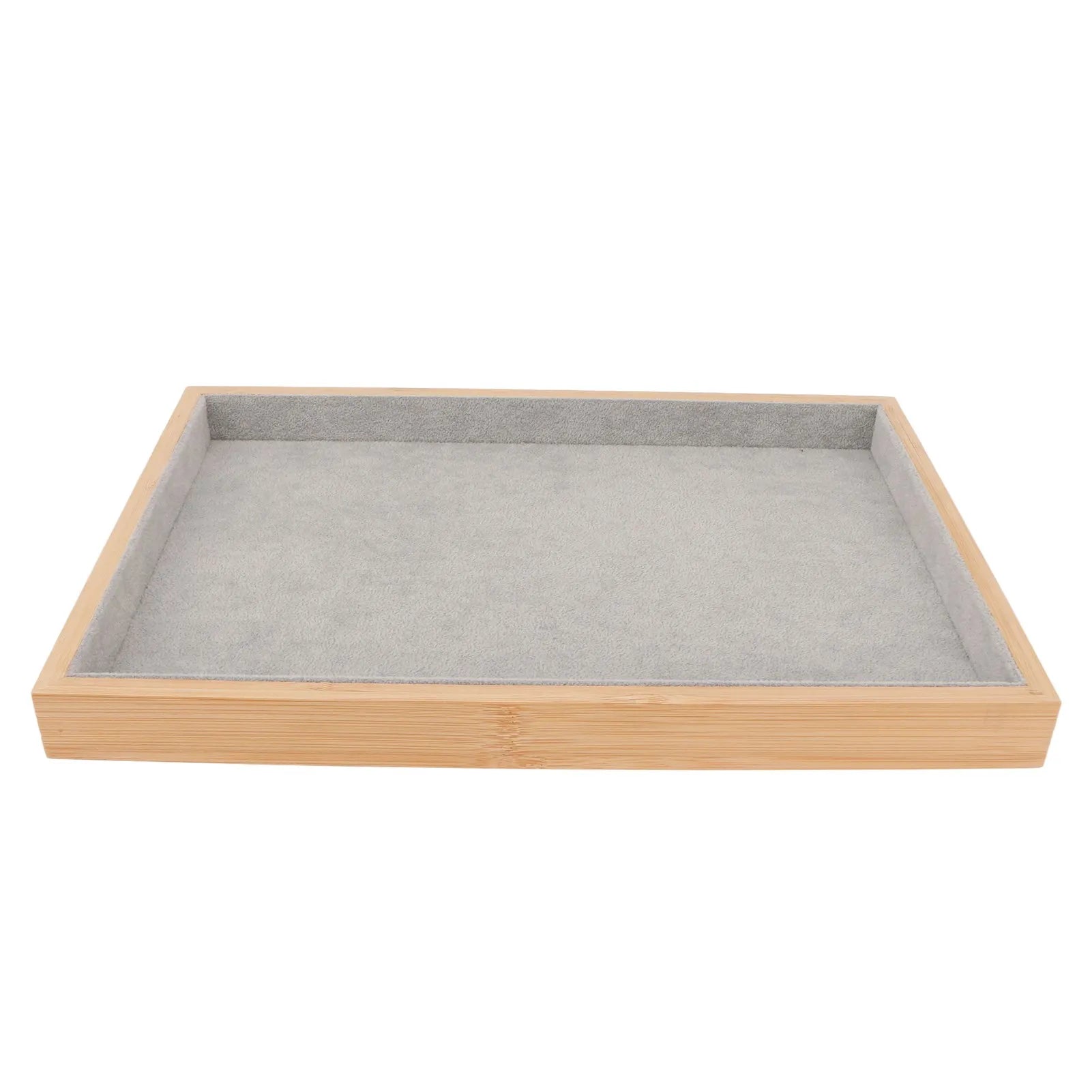 Jewelry Tray Elegant Multipurpose Wood Jewelry Drawer Organizer Lightweight Scratch Resistant Display Function for Jewerly Qme GRAY