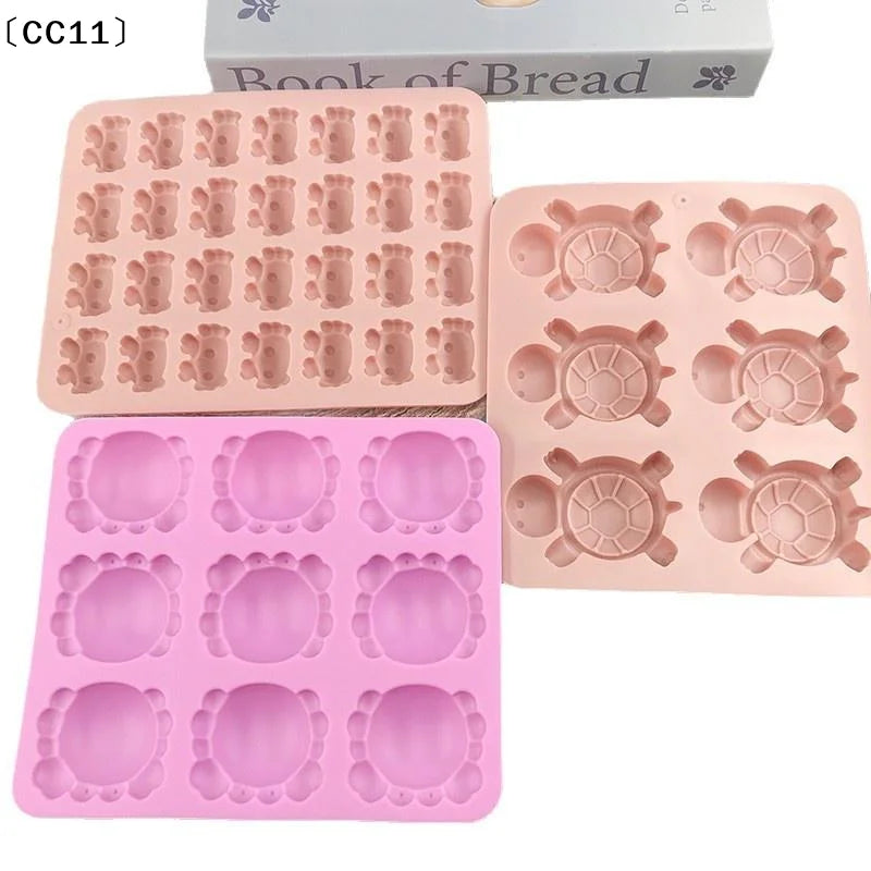 CC11Cartoon Silicone Mold Crab Turtle Chocolate Jelly Ice Tray Cake Qme