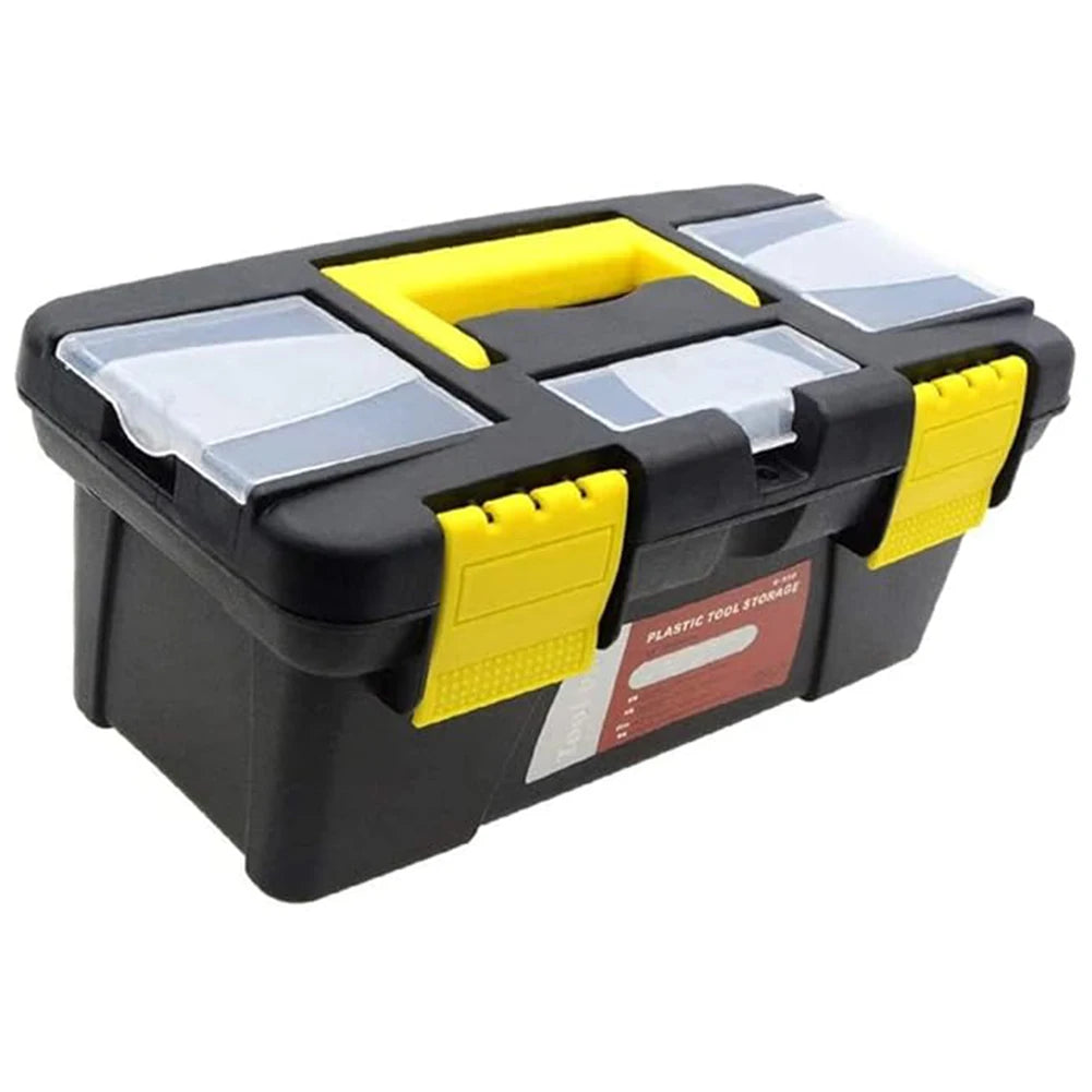 10 inch Double-Layer Tool Storage Box,Hand Tool Case Portable Toolbox,2 Layer Plastic Hand Tool Chest Storage Case. Qme Default Title