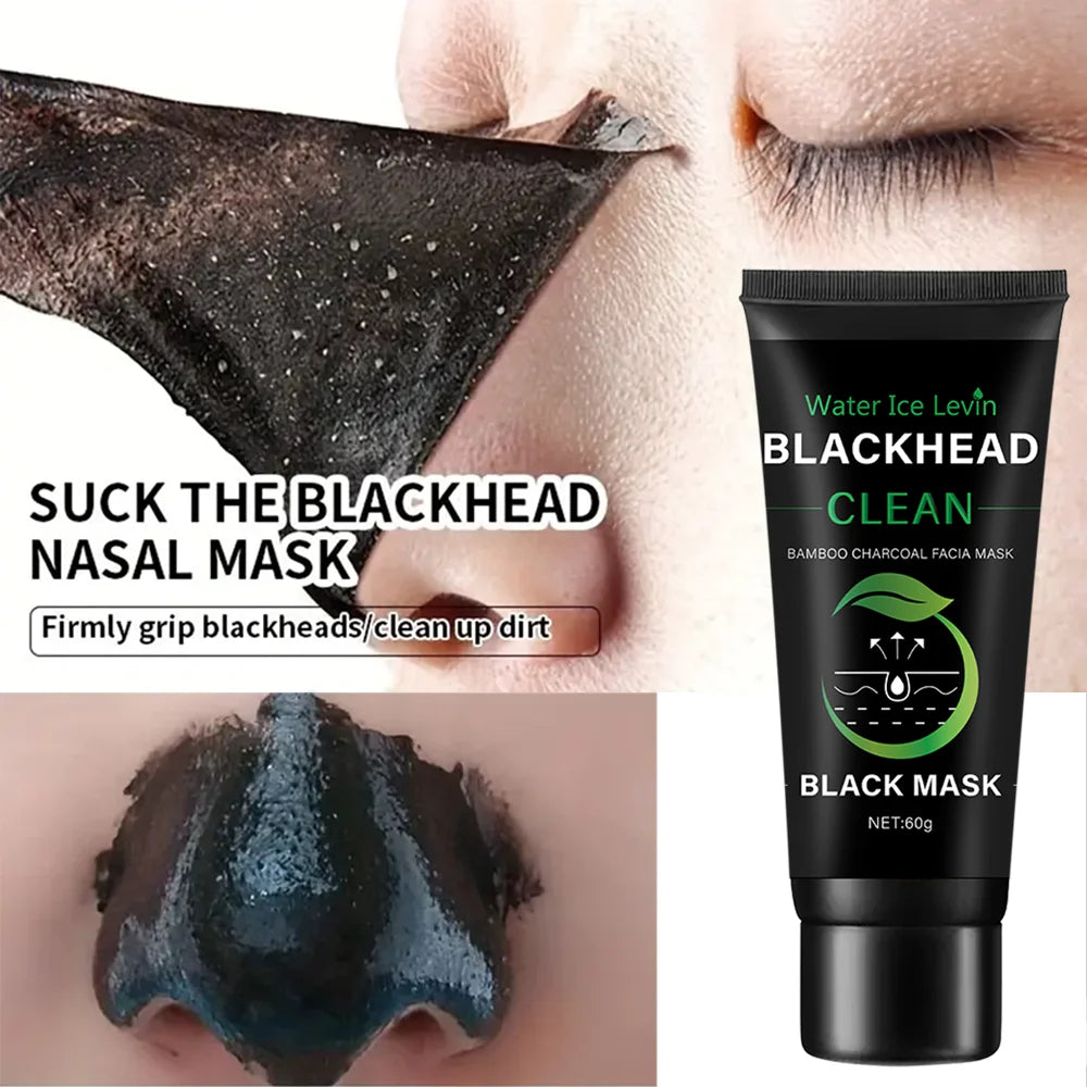 Bamboo Charcoal Fiber Mask Blackhead Removal Deep Mask Deep Cleansing Cleansing Exfoliating Mask Treatment Black Mask Qme