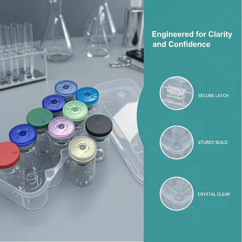 3/5/7/10ml Medicine Bottle Storage Box Plastic Transparent Plastic Vial Organizer Storage Case Cape Dispensing Boxes Qme