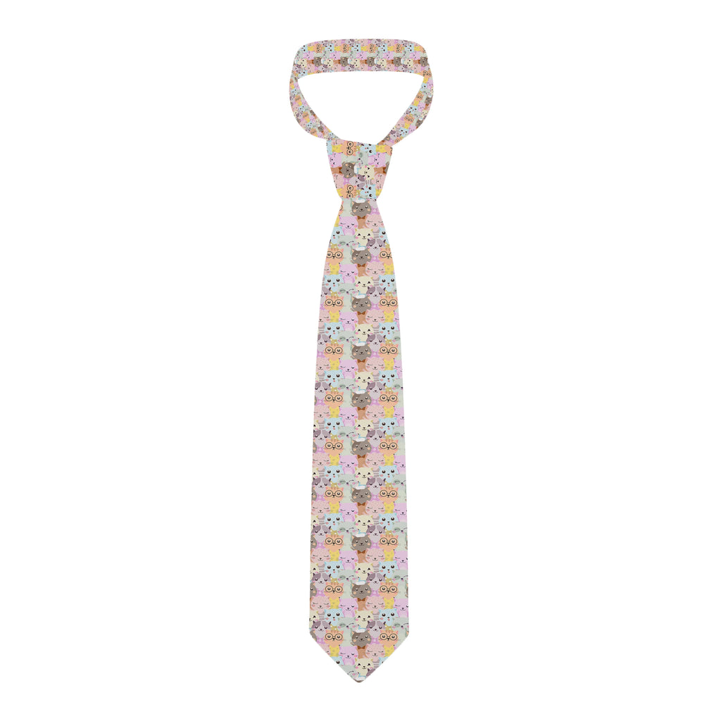 Fashionable Ukiyo-e Wave Print Tie Funny Small Animal Polyester Qme