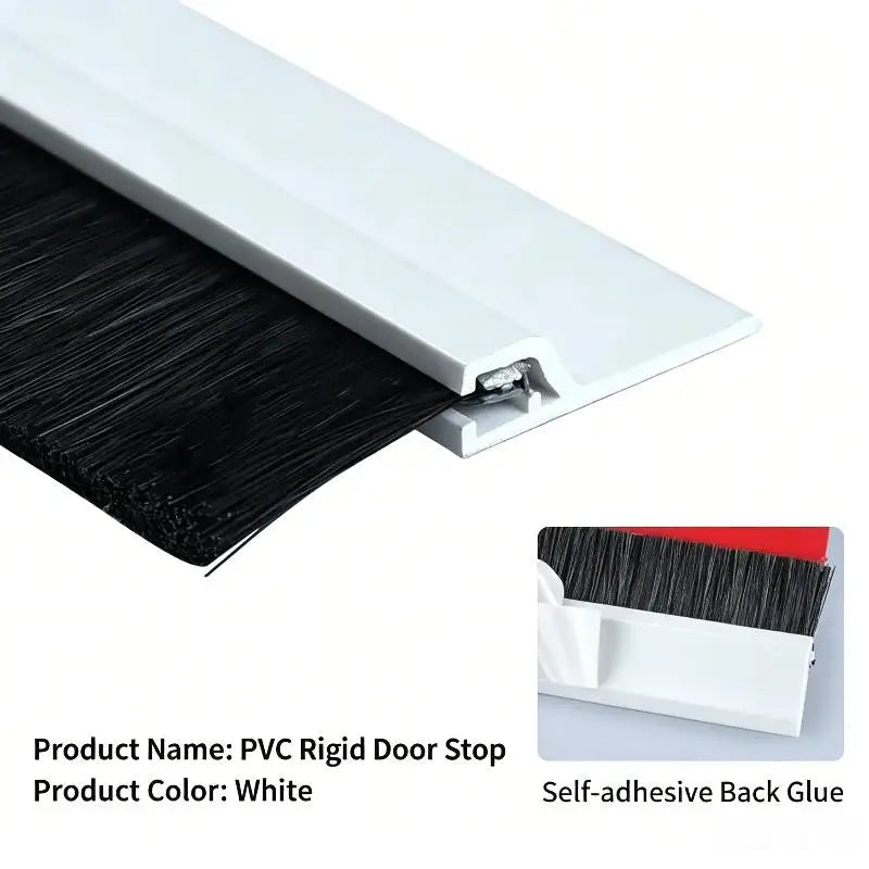 Door Bottom Seal Brush Door Seal Dust Proof Anti- Safe PVC Sealing Strip Self-Adhesive Filling Sealing Strips Qme White
