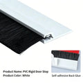 Door Bottom Seal Brush Door Seal Dust Proof Anti- Safe PVC Sealing Strip Self-Adhesive Filling Sealing Strips Qme White