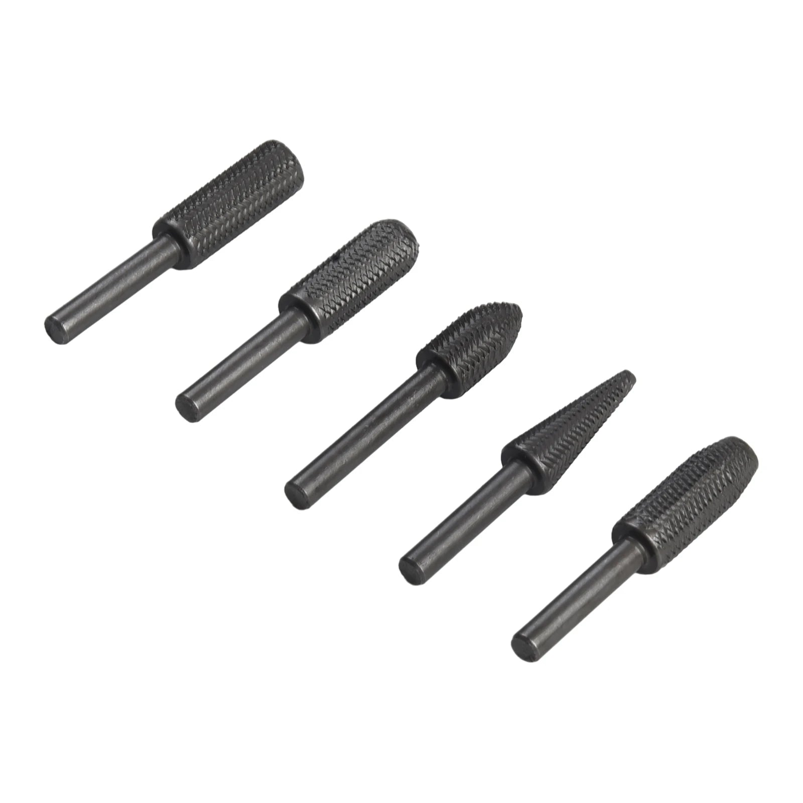 5Pcs/set Rotary Rasp File Steel File 6mm Shank Carving Bit Double Cutter Rotary File Super Hard For Metal /Wood /Grinding Qme
