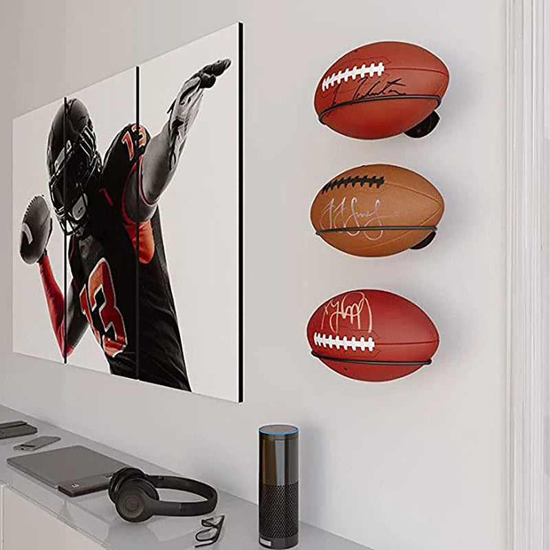 Universal Ball Rack Holder Soccer Football Basketball Wall Storage Qme