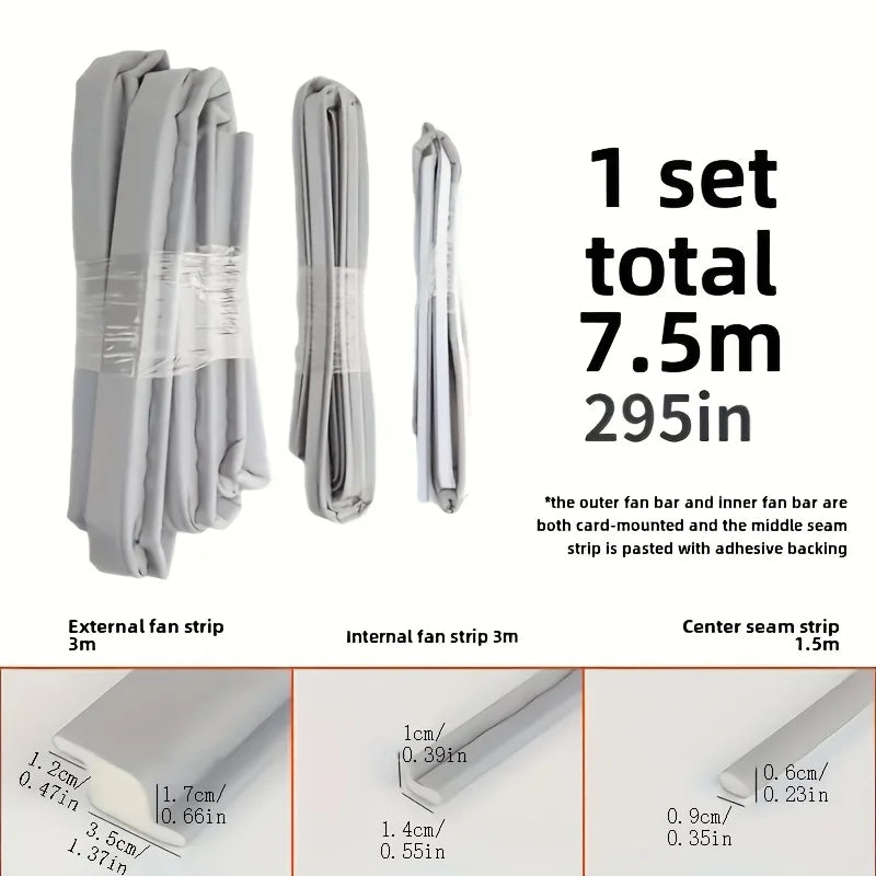 TPU Seal Strip Sliding Windows Door Windproof Waterproof Soundproof Qme 1set