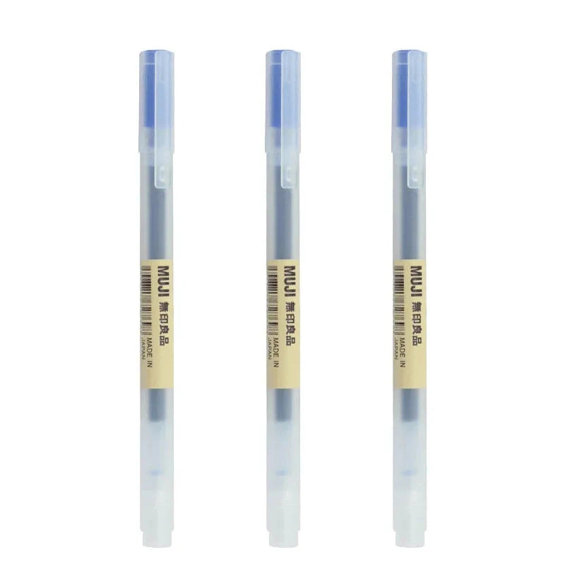 3-6Pcs/Set 0.38mm Kawaii MUJIs Gel Pen Black/Red/Blue Ink Gel Pen Office School Ballpoint Pen Writing Stationery Qme 0.38mm 3 blue