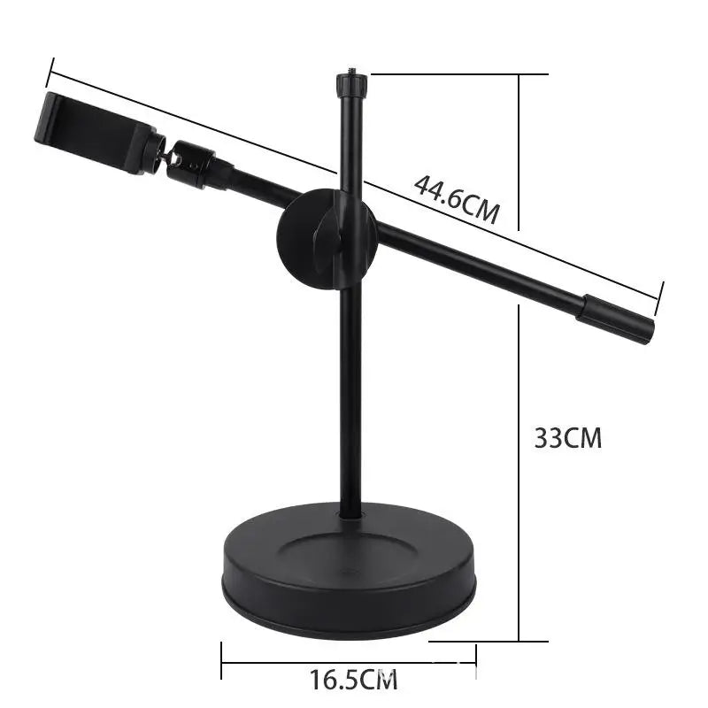 Tabletop Overhead Tripod Stand Ring Light Mobile Phone Holder Boom Qme