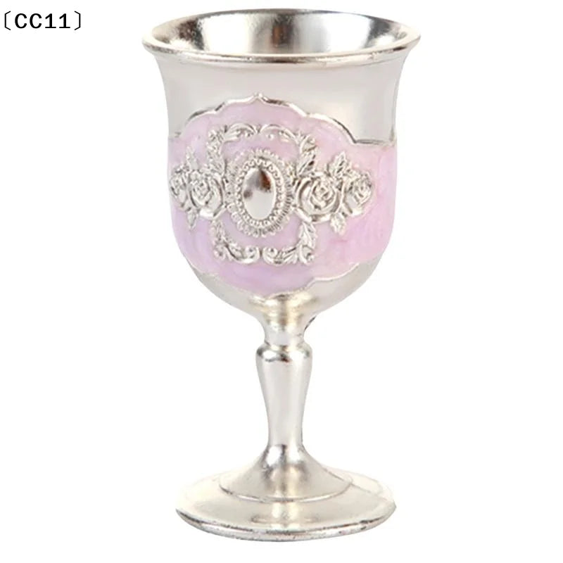 European White Wine Cup Vintage Glass Classic Metal Drinkware Goblet Qme