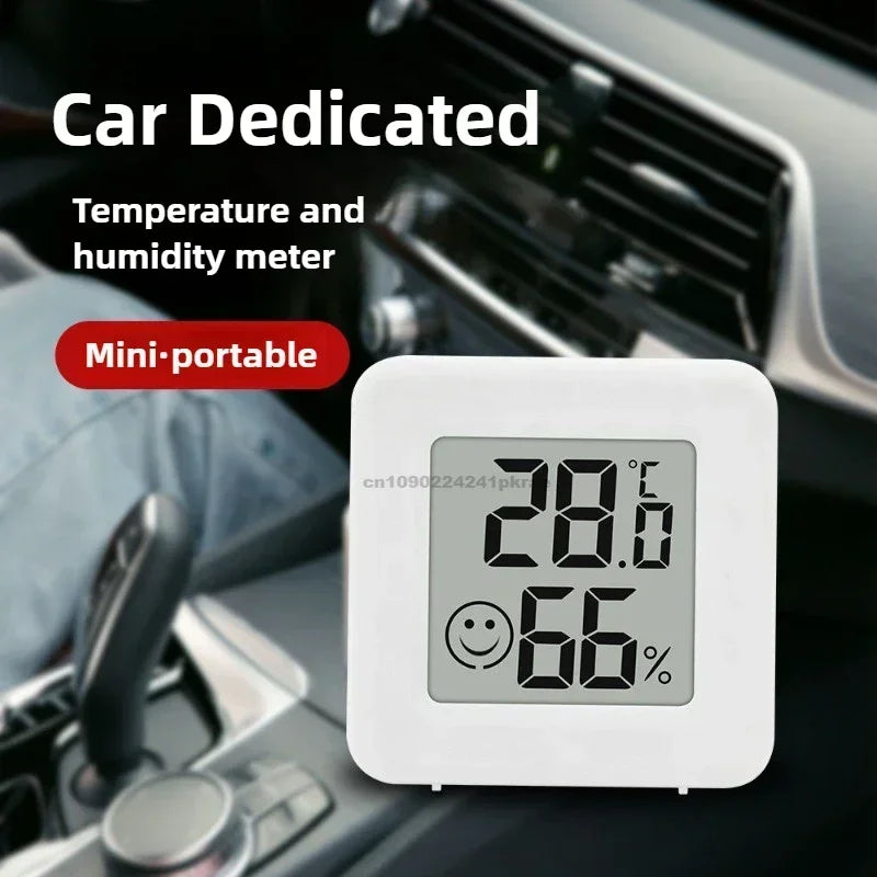 Mini Electronic Temperature and Humidity Meter Car Thermometer with Smiling Face Display Refrigerator Thermometer Qme