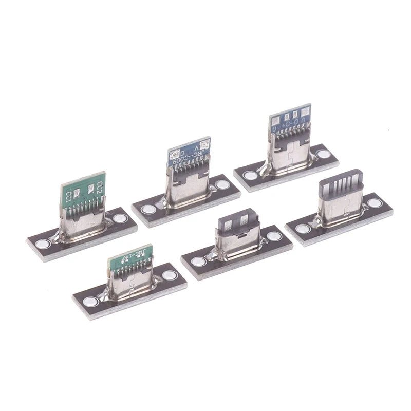 5Pcs USB 3.1 Type C Socket With Screw Fixing Plate Type-C USB Jack 3.1 Type-C 2Pin 4Pin Female Connector Jack Charging Port Qme