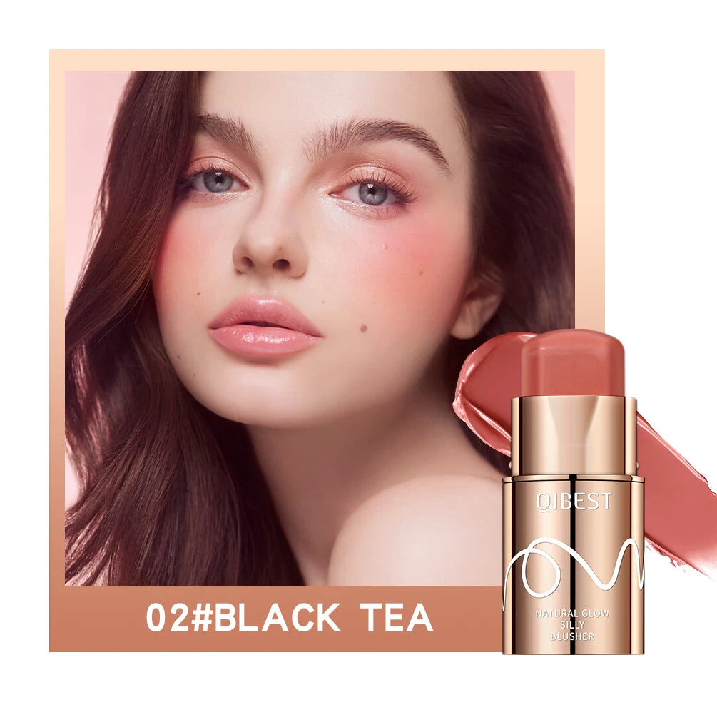 QIBEST Multifunctional Makeup Stick 3 IN 1 Lipstick Blush For Face Lightweight Lip Tint Natural Blush Cream Lasting Cosmetics Qme 02