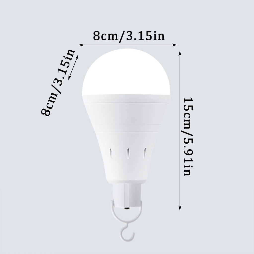 Portable Hanging LED Emergency Bulb with Hook Energy-Saving High-Brightness Bulb Home Power Outage Backup Outdoor Tent Light Qme