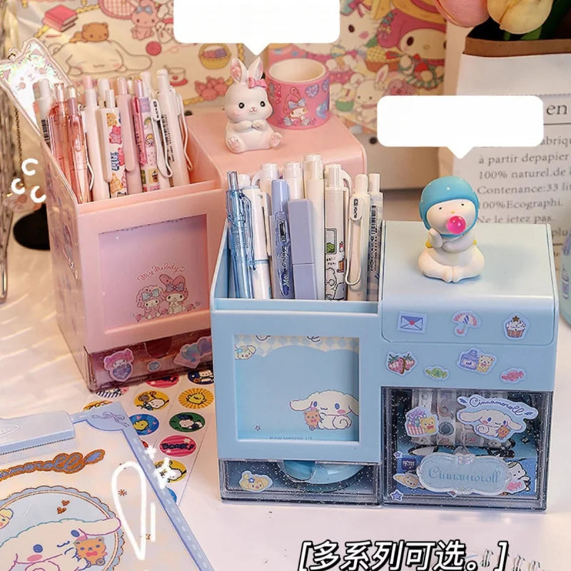 Hello Kitty Kuromi Multifunctional Stationery Pencil Holder Simple and Cute Storage Box for Students' Desks Qme