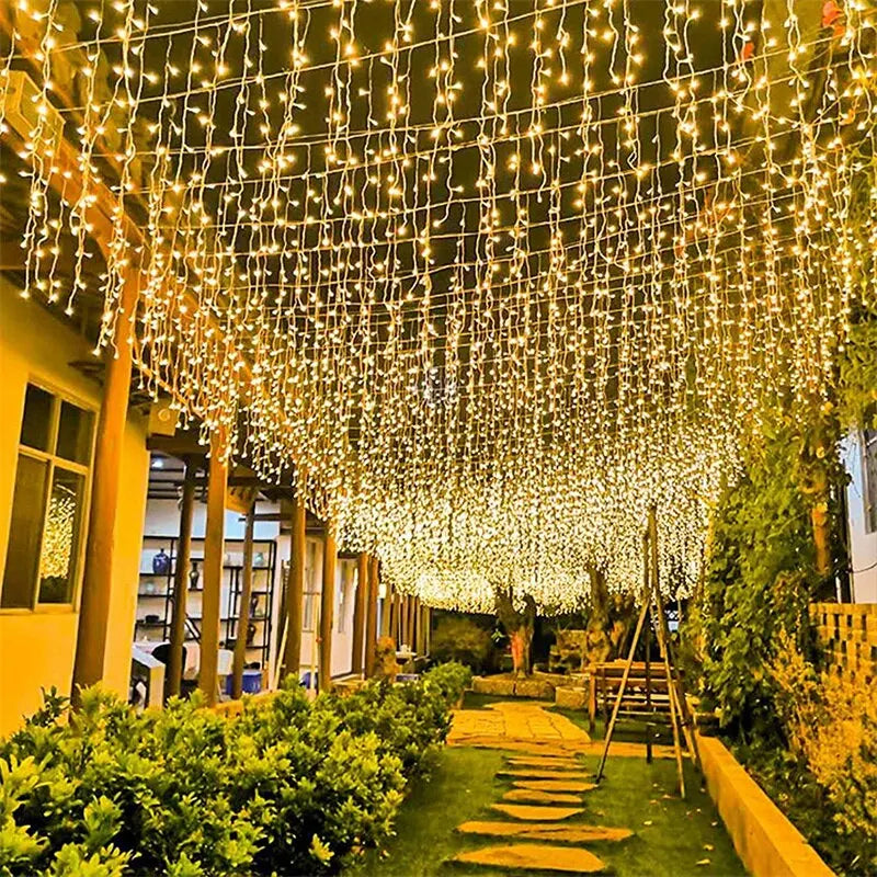 Outdoor LED String Lights Garland 10M Waterproof Fairy Light Festoon Lamp Wedding Party Holiday Gardening Decoration Light Qme