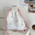 Makeup Bag Underwear Clothing Portable Organizer Cute Pink Bowknot Qme pink-S