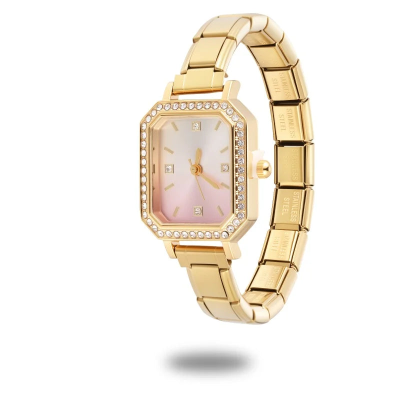 Butterfly Shape Numbers Dial Stainless Steel Watch Bracelet Men
