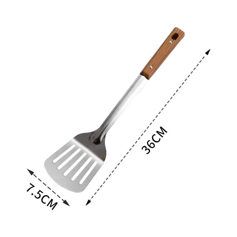 Durable Stainless Steel Wok Spatula Long Handle Kitchen Gadgets Qme Fried spatula