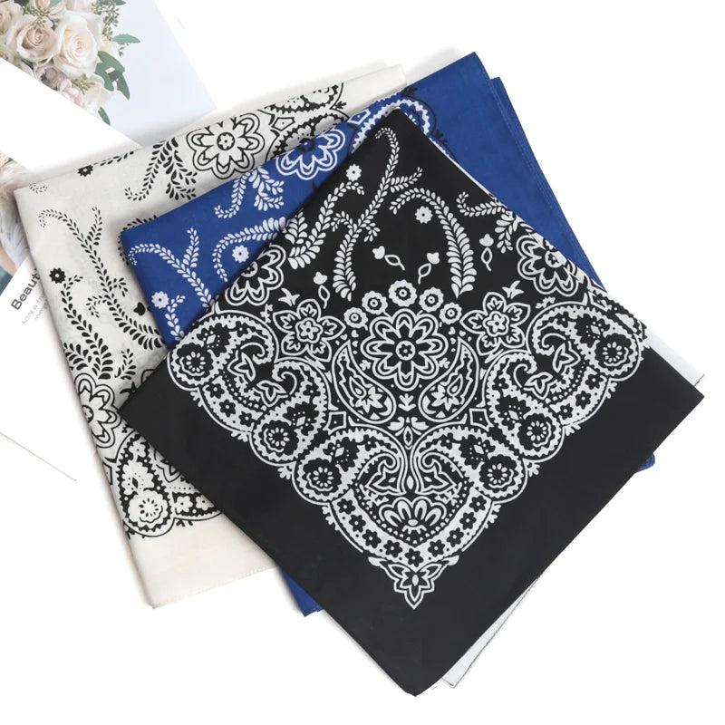 Unisex Hip Hop Women Men Bandana Scarf Punk Square Bandanas Headwear Qme