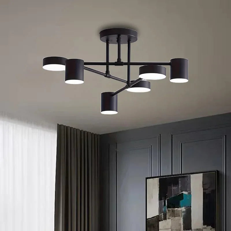 Modern Black Ceiling Chandeliers For Living Room Hall Ceiling Light Fixture Romantic Starry Gold Creative Ceiling Lamp Bedroom Qme