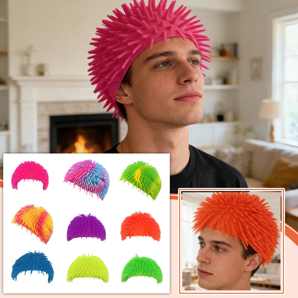 Colorful TPR Soft Rubber Long Hair Headband Famous Party Performance Hair Accessories Parent-child Interactive Game Props Qme