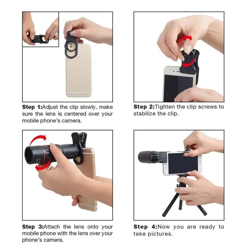 18 28 36X Telephoto Mobile Phone Lens HD High-power Monocular Qme