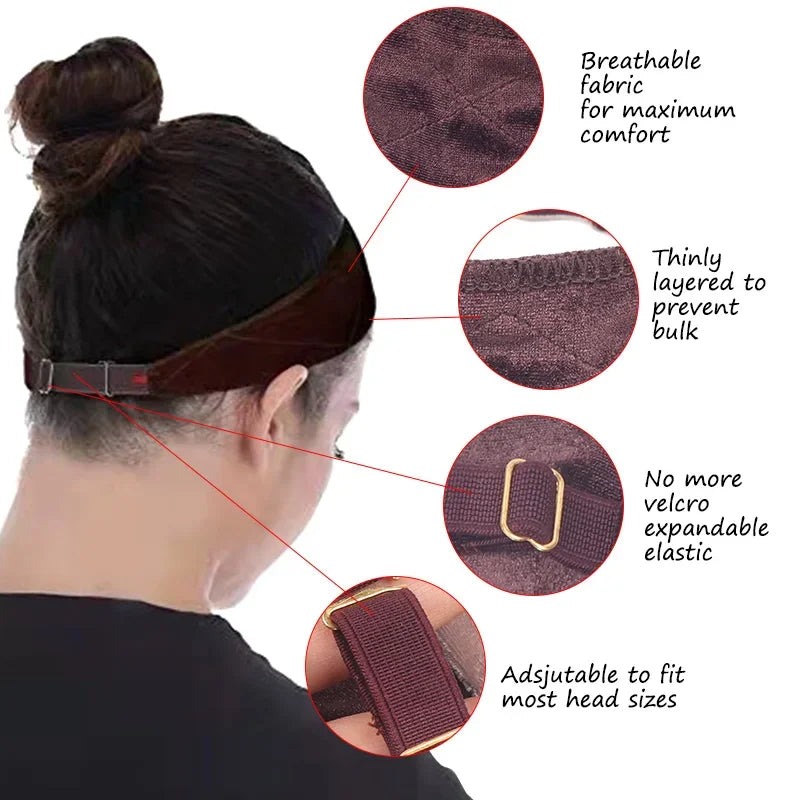 Yajukai Wig Grip Headband Adjustable Elastic Band Velvet Scarf No Qme