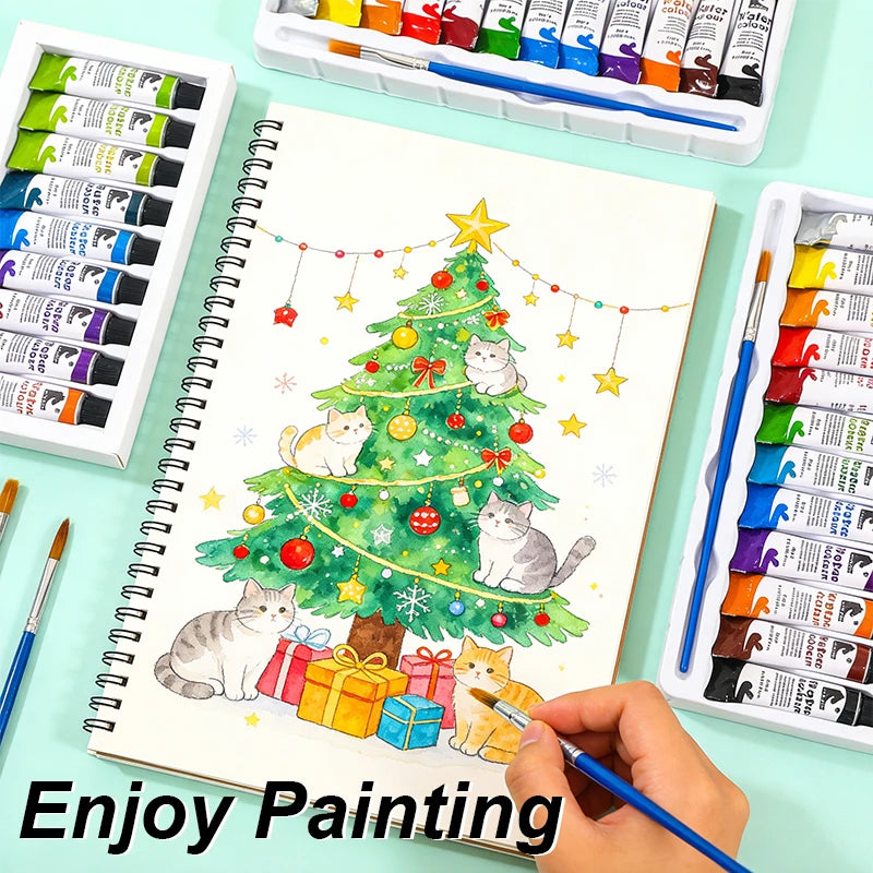 12 Colors Paint Acrylic Watercolor Glass Painting Pigment Waterproof Qme