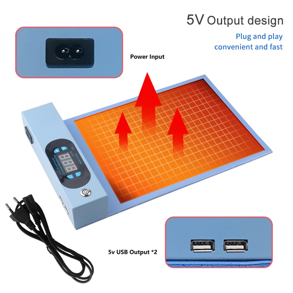 LF-918E LCD Screen Separator Blue Splitter Heating Stage Pad Iphone Qme