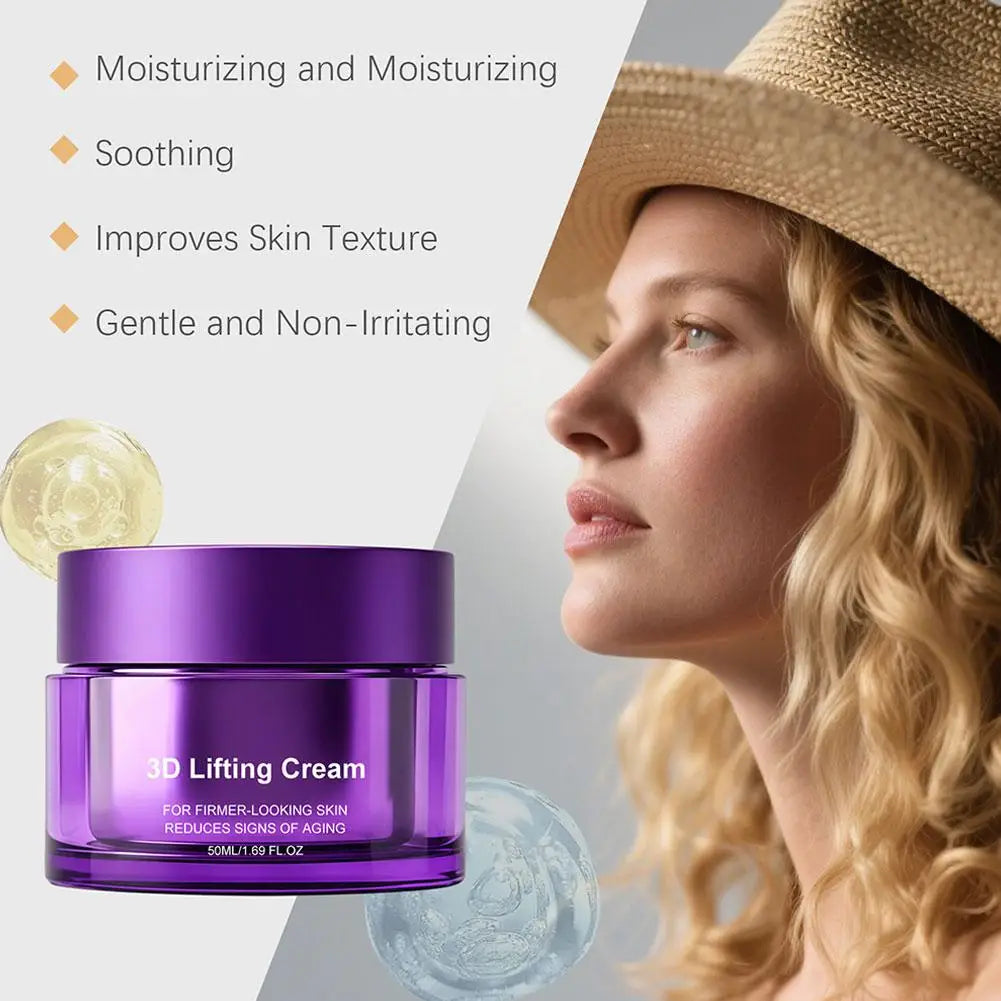 3D Face & Neck Lifting Cream,Skin Deep Hydration Firming Moisturizing Nourishing ,Improve Elasticity,Korean Skincare Face Care Qme
