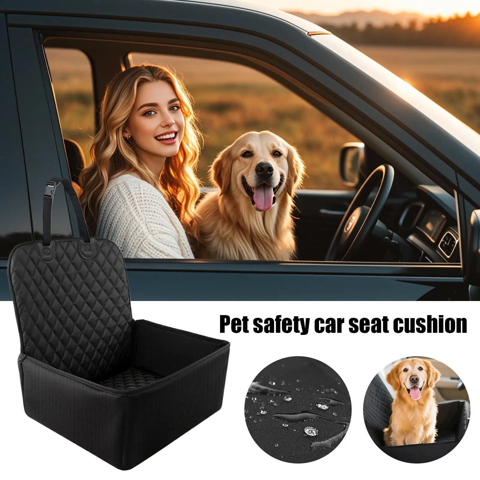 Large Waterproof Carseat For Dogs Booster Cushion Protector Carrier For Bed Barrier Backseat Truck Cat Puppy Suv Qme