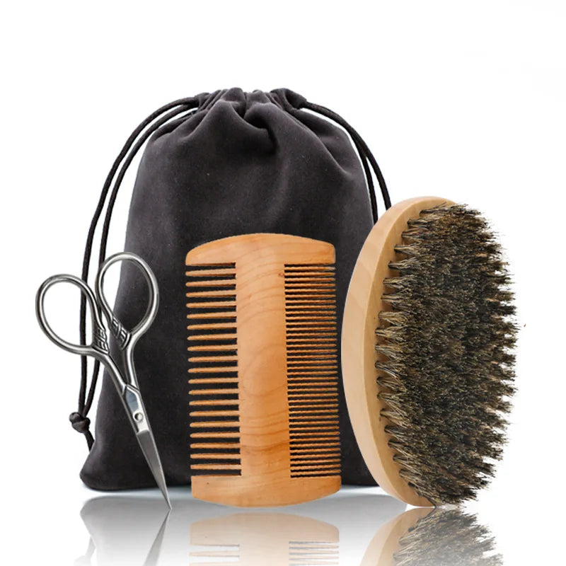 Men's Shaving Brush Boar Bristle Portable Barber Natural Beard Facial Qme B China Mainland