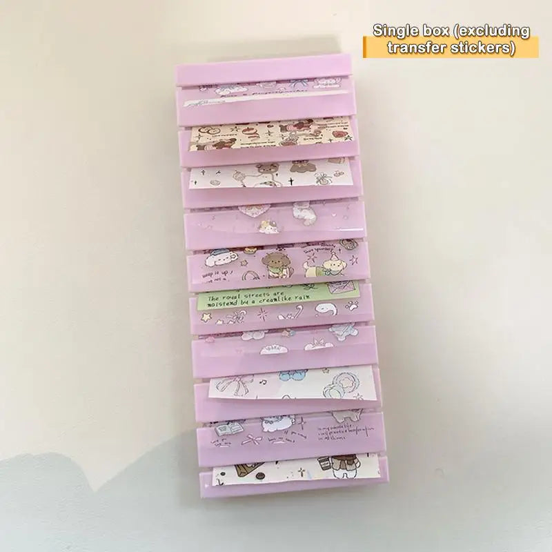 Nail Transfer Paper Organizer Box 10 Grids Sticker Accessories Qme Pink purple