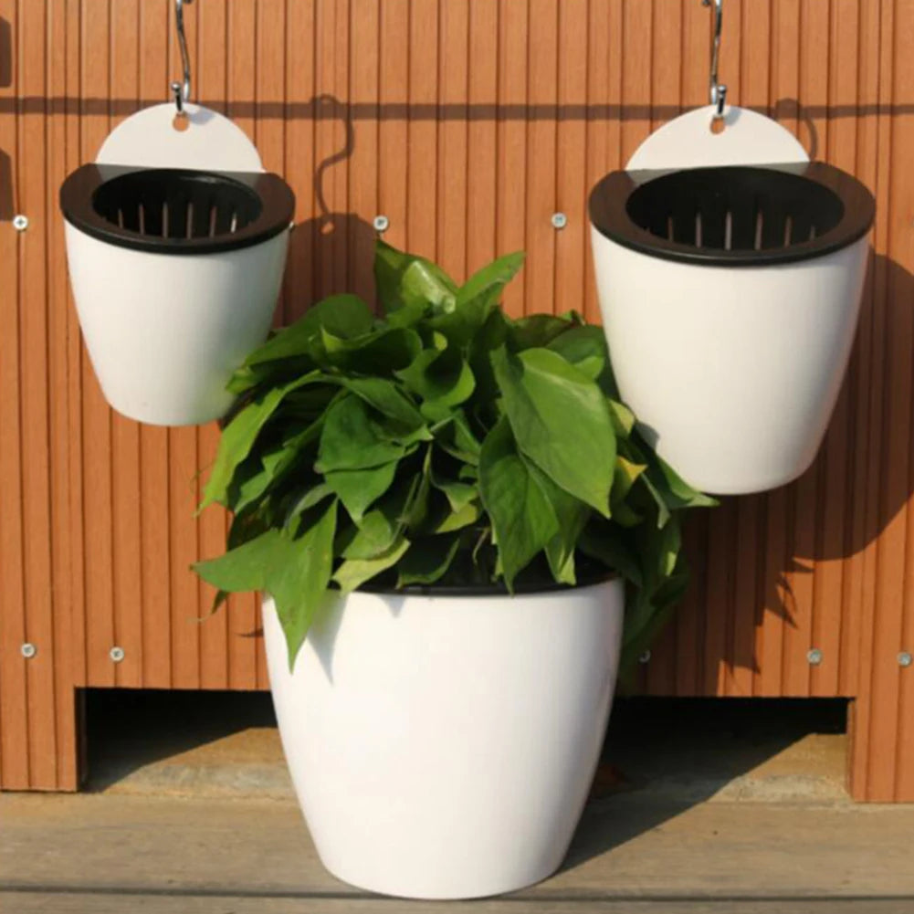 Wall-mounted Indoor Automatic Water-absorbing Flowerpot Plastic Qme