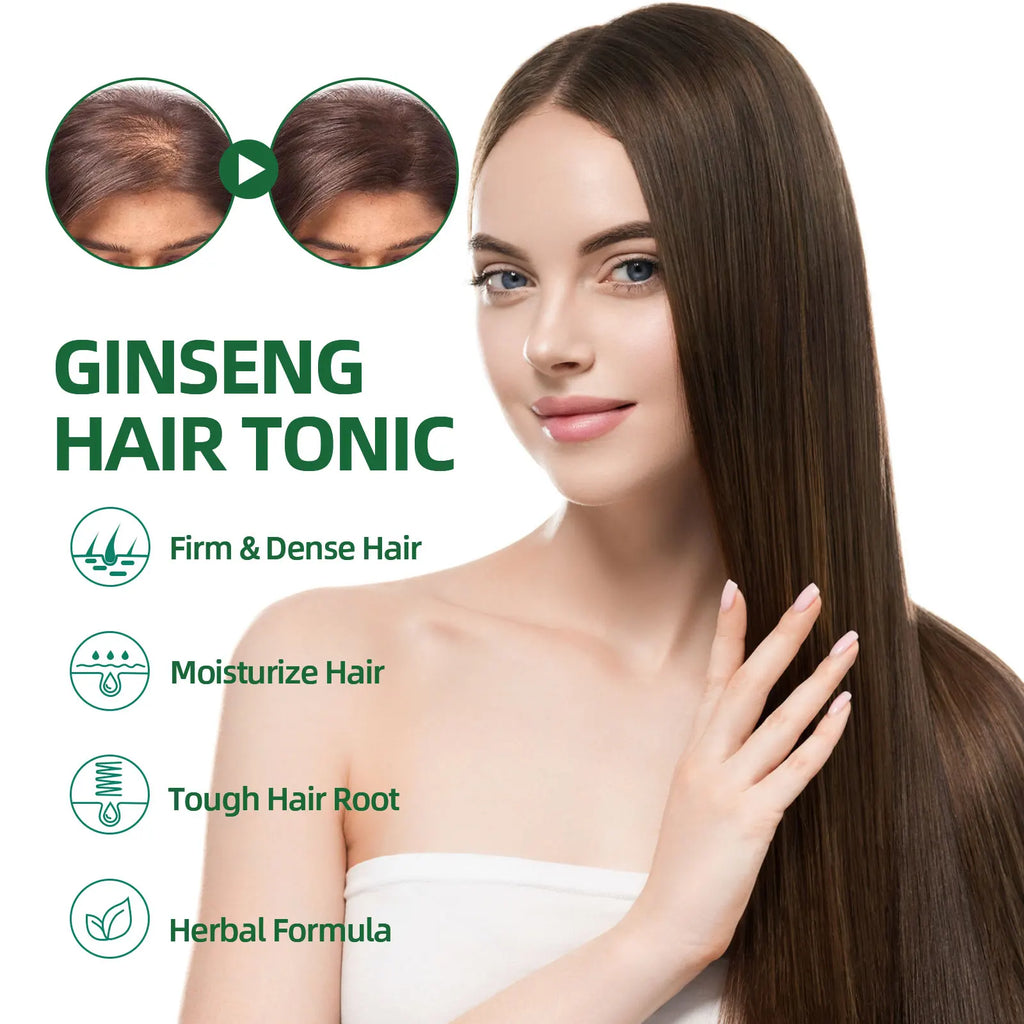 Natural Herbal Ginseng Hair Care Spray Moisturize Hair Remove Excess Sebum Prevent Hair Loss Nourish Scalp Essence Spray Qme