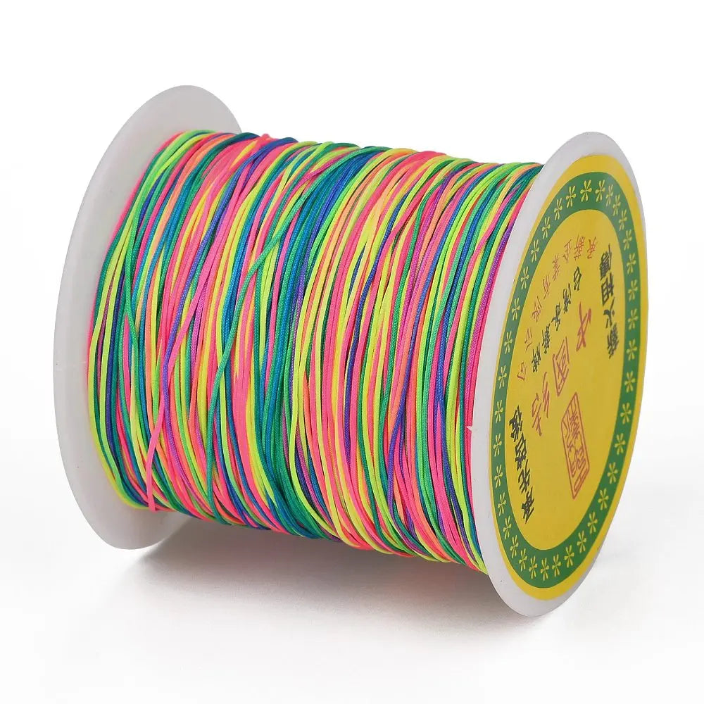 PandaHall about 150yards/rollBraided Nylon Thread Chinese Knotting Cord Beading Cord for Beading Jewelry Making Colorful 0.5mm Qme