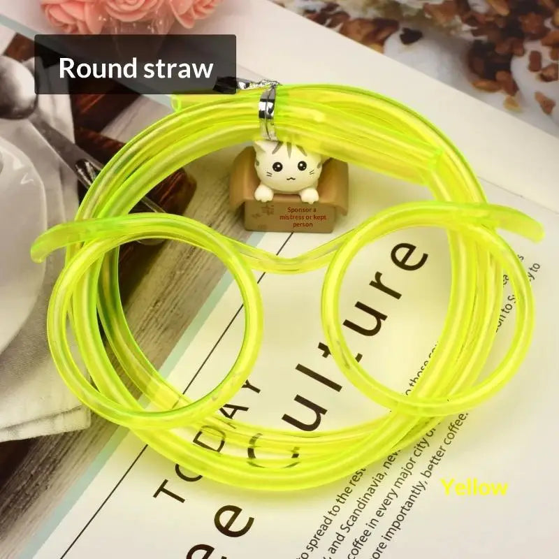 Funny Straw Glasses Flexible Drinking Tube Novelty Entertainment Qme 1 Green