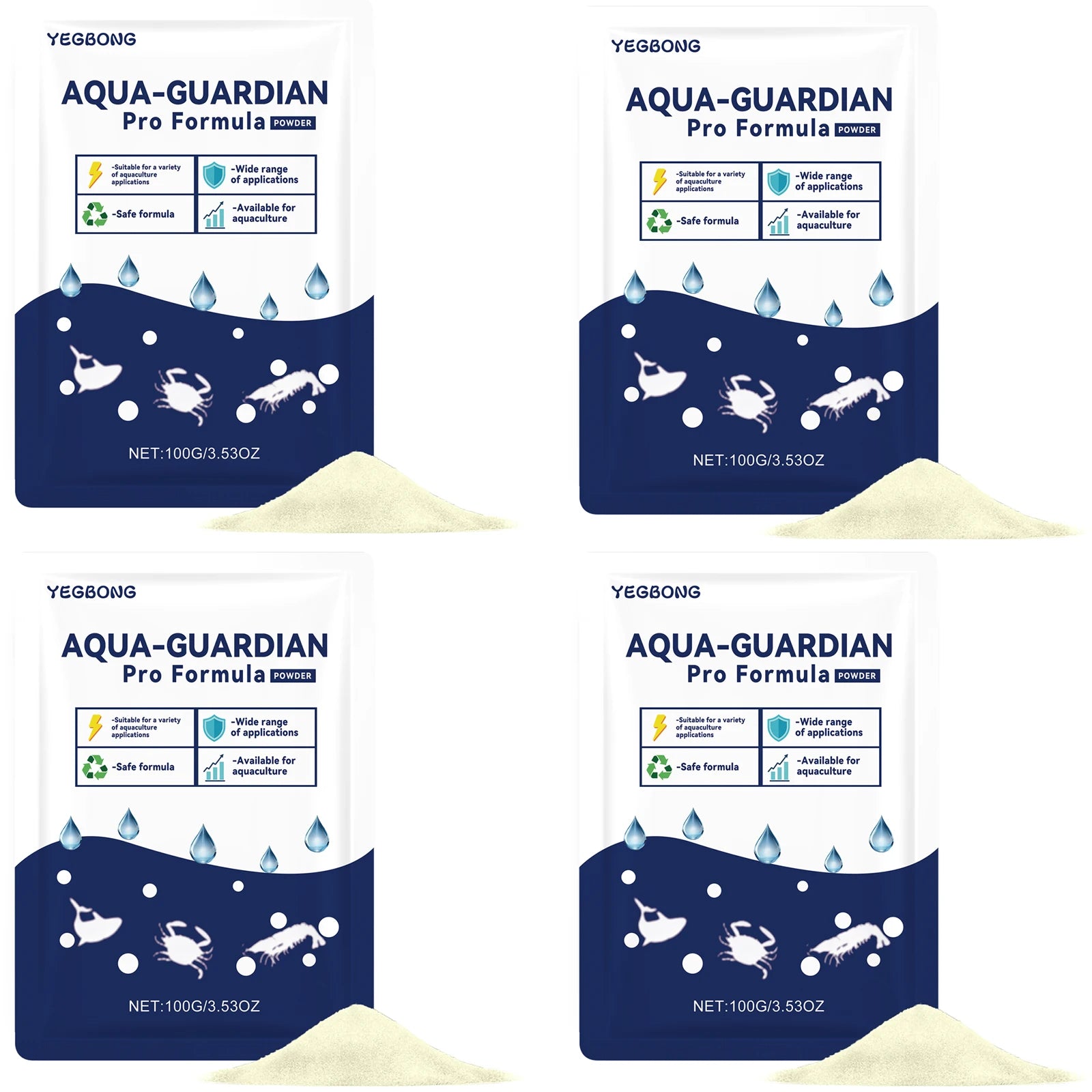 Fish Tank Water Purification Powder Quickly Purify Water Quality Restoring Clarity Widely Applicable Water Clarification Powder Qme 4 x 100g Boxed