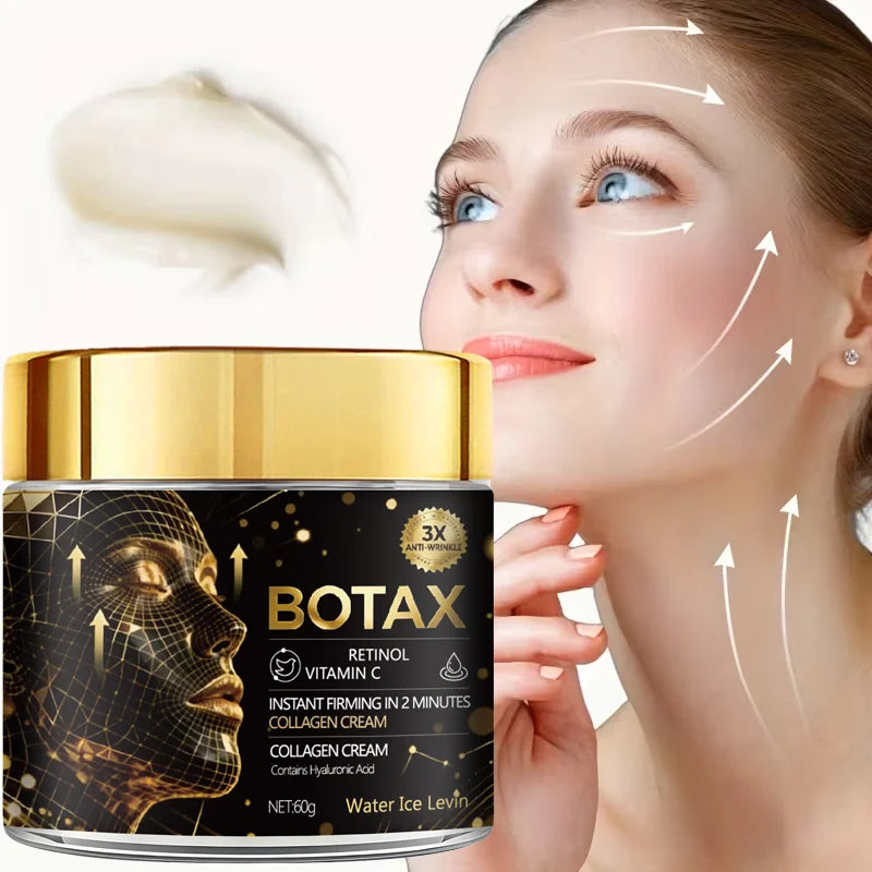 Firming Cream with Hyaluronic Acid, Collagen & Retinol, Deeply Moisturizes & Refines Skin, Day & Night Use, All Skin Types. Qme