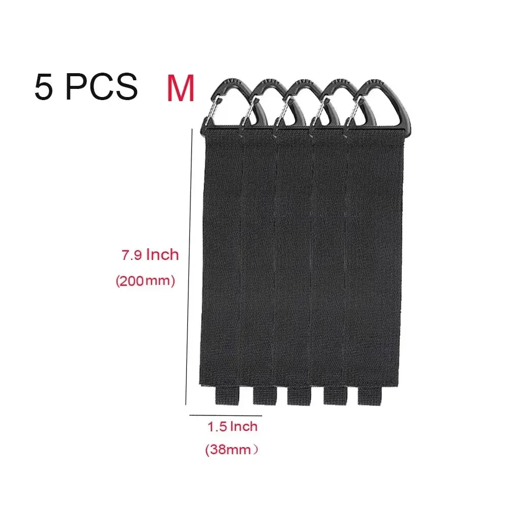 Cord Organizer Holder with Triangle Buckle Wire Manager Power Cord Management Nylon Heavy Cord Storage Straps for Cables Hoses Qme 5pcs-M