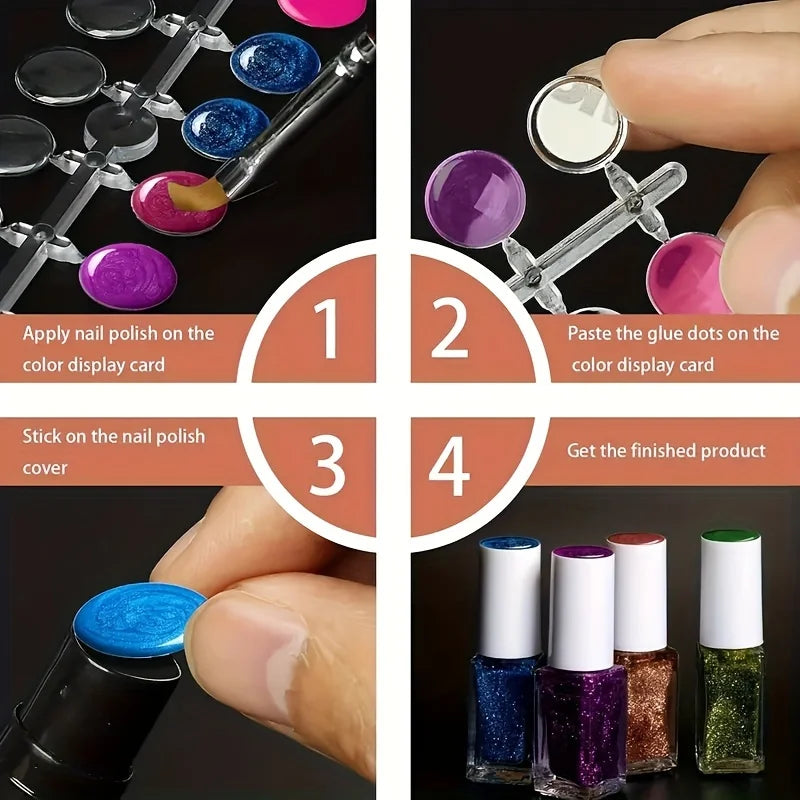 Transparent 120pcs Nail Art Display Tips - Perfect for Nail Polish Training and Color Display Qme